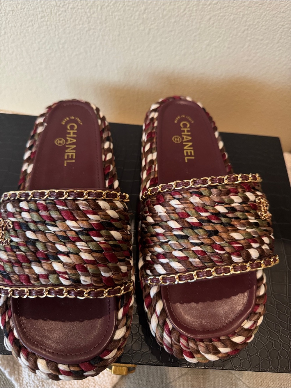Chanel Braided Multi Colored Sandals - Picture 2 of 11